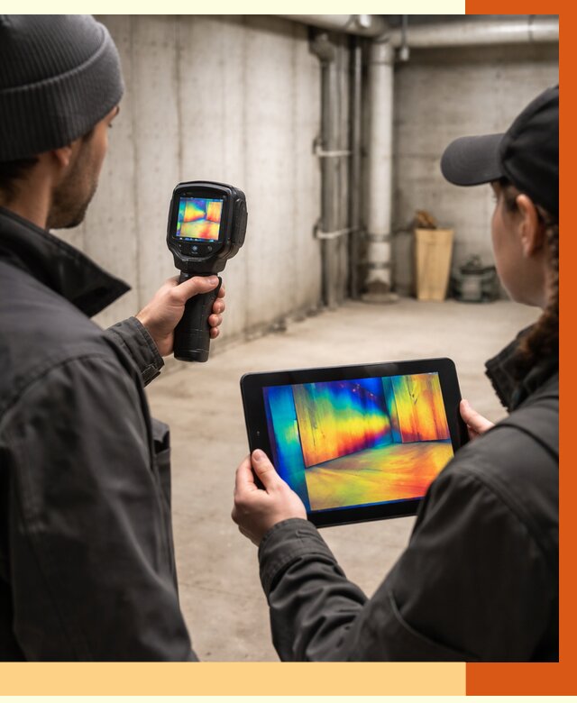 Тепловизионное обследование подвала в Приморско-ахтарске от 4562 руб. — проверка гидроизоляции | ТепломастерПрр