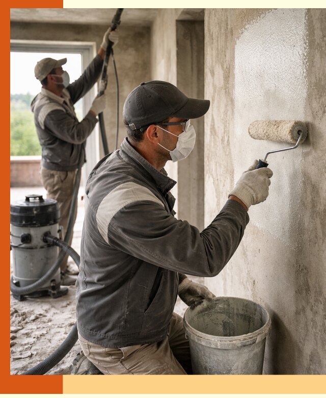 Подготовка поверхности под напыление утеплителя в Приморско-ахтарске