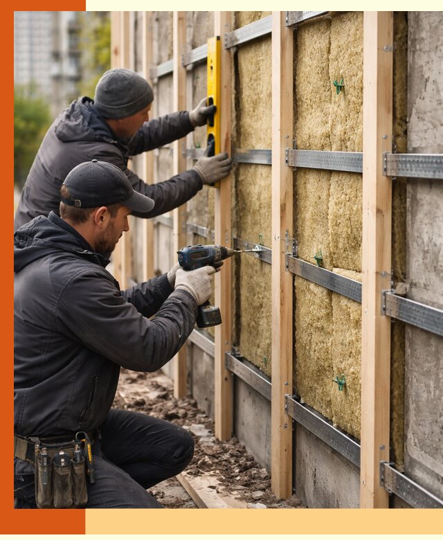 Монтаж обрешетки под утепление зданий и квартир в Приморско-ахтарске